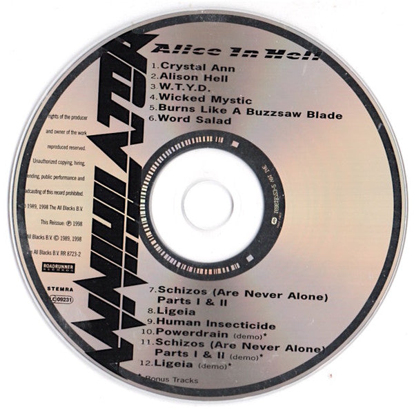 Annihilator (2) : Alice In Hell (CD, Album, RE, RM, RP)