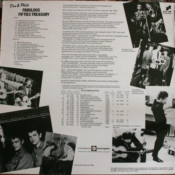 Everly Brothers : Don & Phil's Fabulous Fifties Treasury (LP, Comp, Mon)