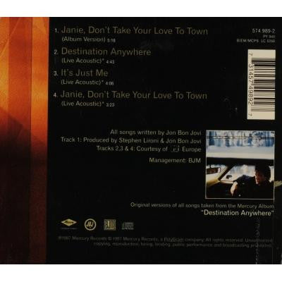 Jon Bon Jovi : Janie, Don't Take Your Love To Town (CD, Single, Pos)