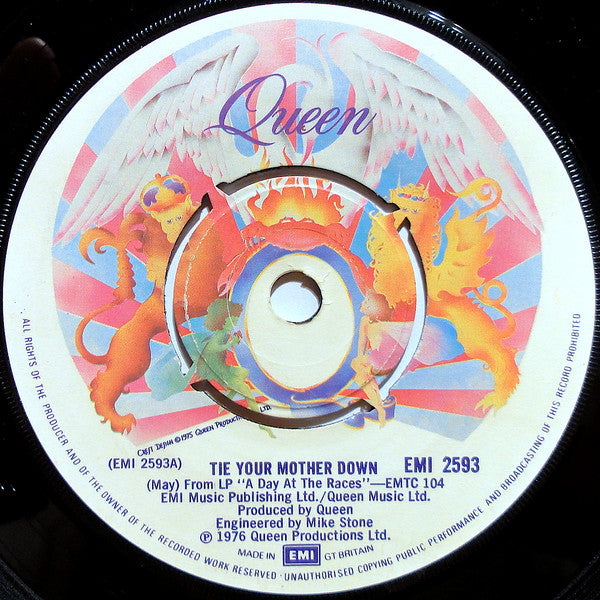 Queen : Tie Your Mother Down (7", Single, Pus)