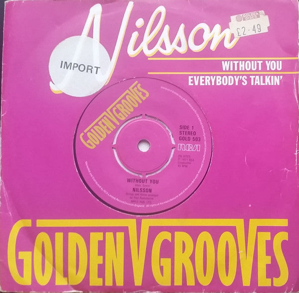 Harry Nilsson : Without You / Everybody's Talkin' (7", Single, Pin)