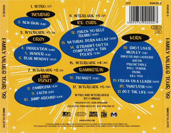 Various : Family Values Tour '98 (CD, Comp)