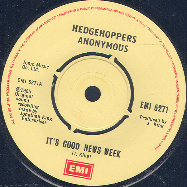 Hedgehoppers Anonymous : It's Good News Week (7", Single, RE)