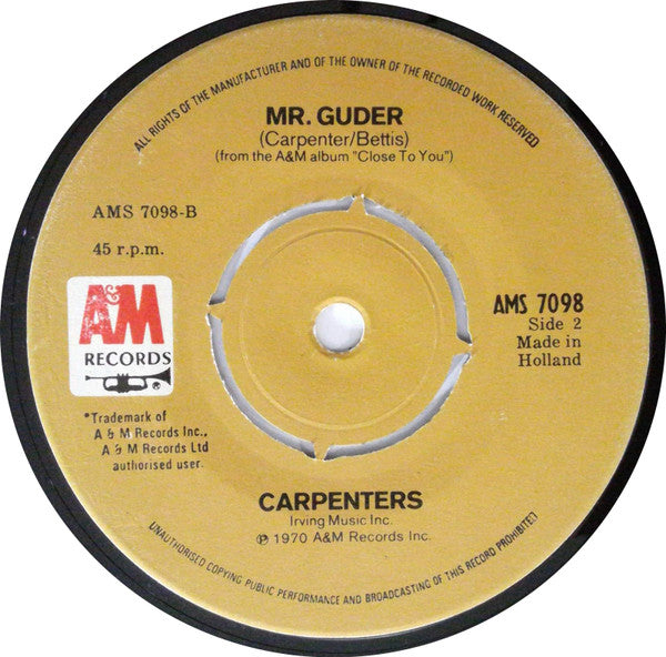 Carpenters : Jambalaya (On The Bayou) (7", Single)