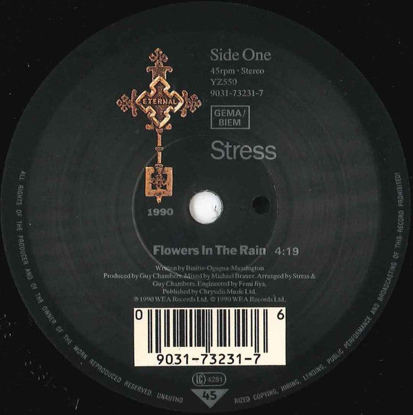 Stress (6) : Flowers In The Rain (7", Single)