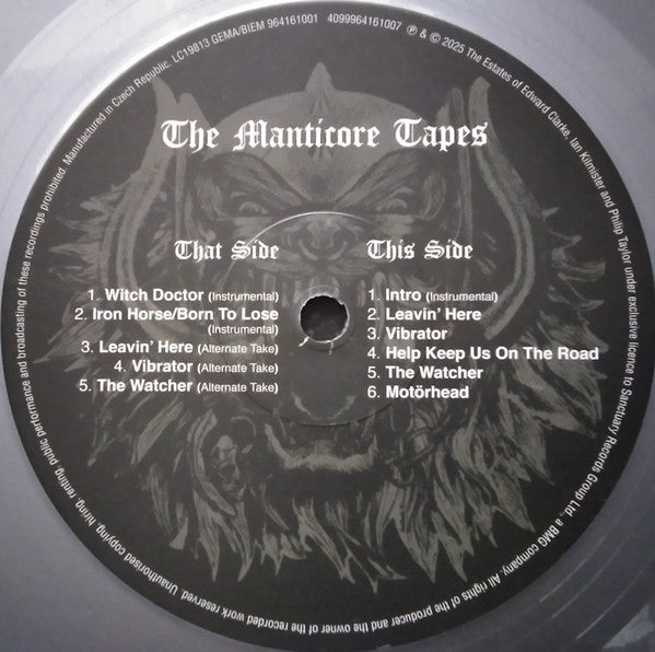 Motörhead : The Manticore Tapes (LP, Album, Ltd, Sil)