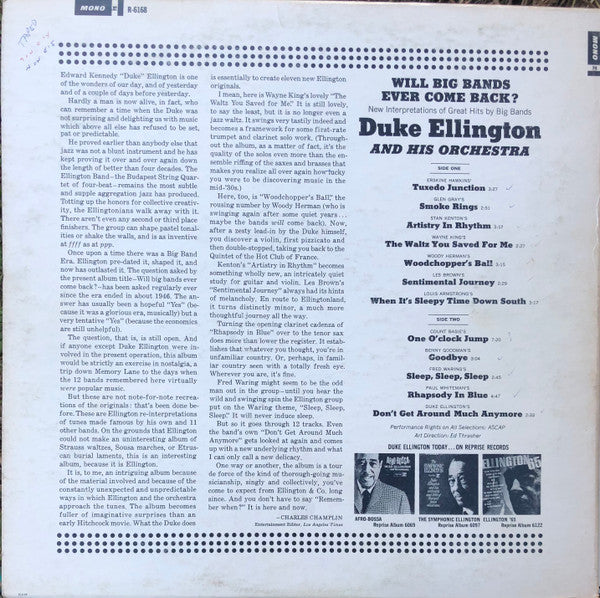 Duke Ellington And His Orchestra : Will Big Bands Ever Come Back? (LP, Album, Mono)