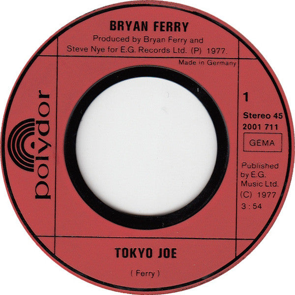 Bryan Ferry : Tokyo Joe (7", Single)