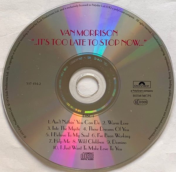 Van Morrison : It's Too Late To Stop Now (2xCD, Album, RE, RM)