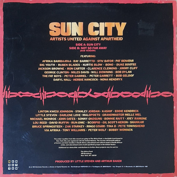 Artists United Against Apartheid : Sun City (12", Maxi)