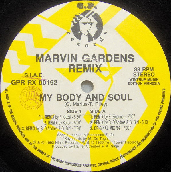 Marvin Gardens : My Body And Soul (Remix) (12")