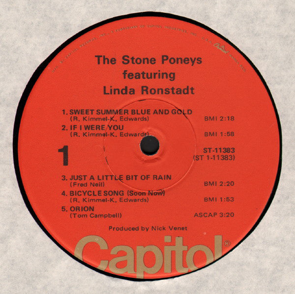 The Stone Poneys Featuring Linda Ronstadt : The Stone Poneys Featuring Linda Ronstadt (LP, Album, RE, Win)