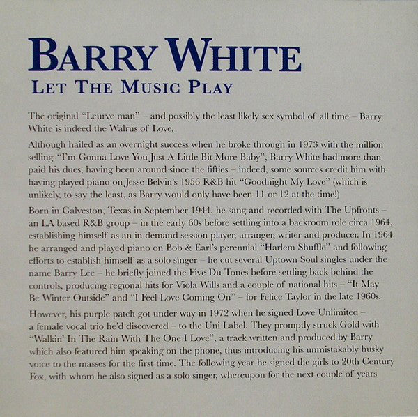 Barry White : Let The Music Play (CD, Comp)