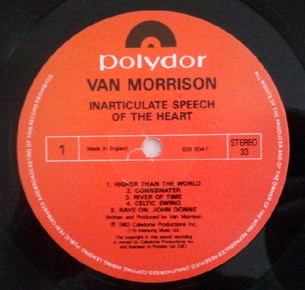 Van Morrison : Inarticulate Speech Of The Heart (LP, RE)