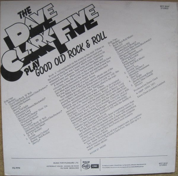 The Dave Clark Five : Play Good Old Rock  & Roll  (LP, Comp, RE)