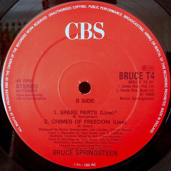 Bruce Springsteen : Spare Parts (12", Single)