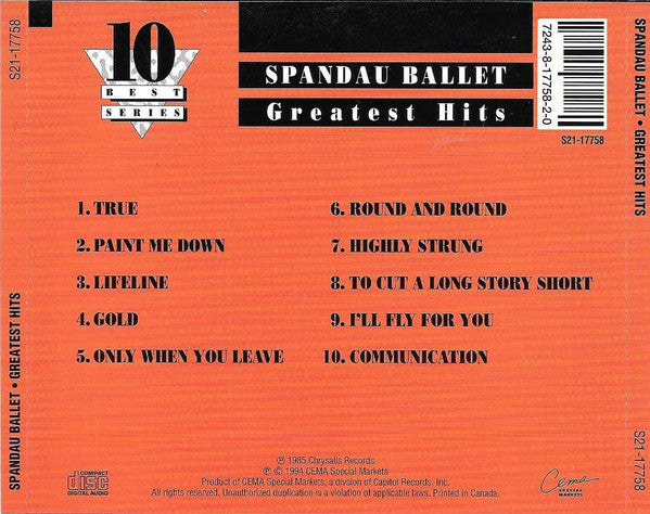 Spandau Ballet : Greatest Hits (CD, Comp, RP)