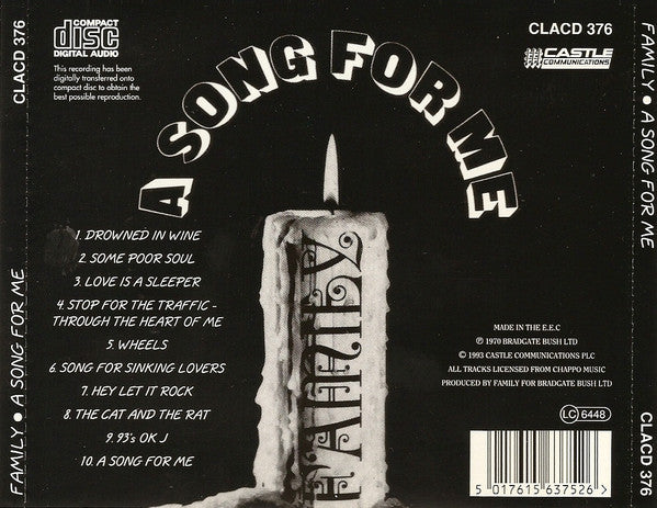 Family (6) : A Song For Me (CD, Album, RE)