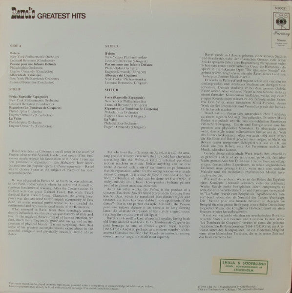 Maurice Ravel : Ravel's Greatest Hits (LP, Comp)