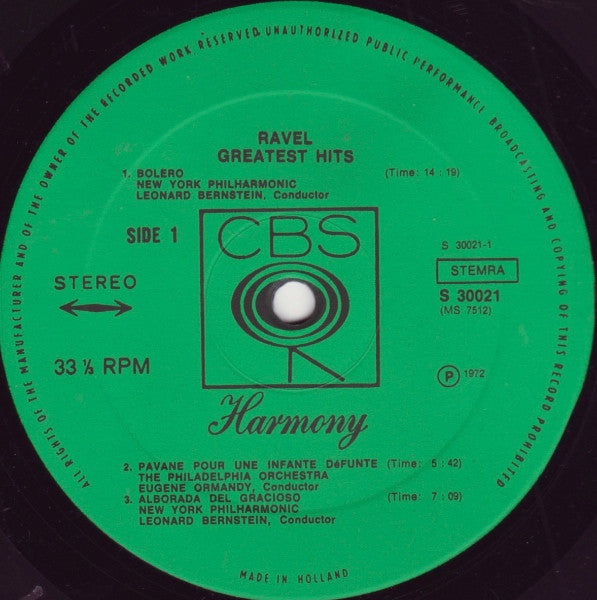 Maurice Ravel : Ravel's Greatest Hits (LP, Comp)