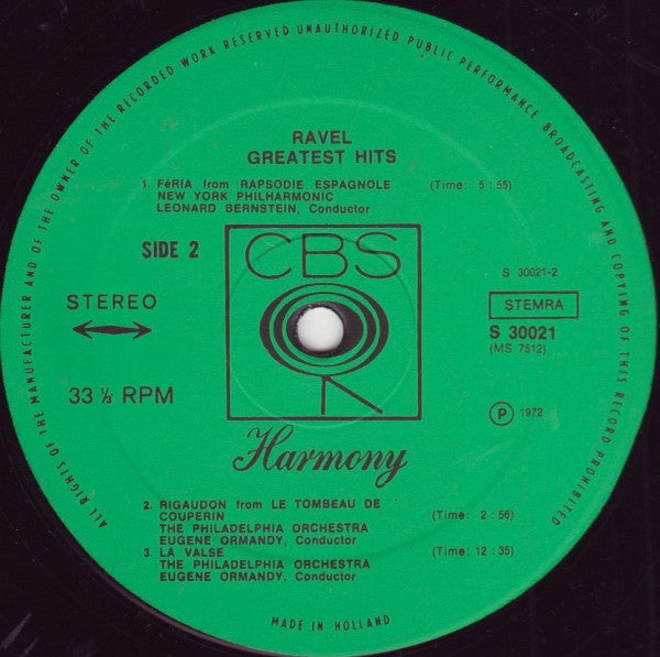 Maurice Ravel : Ravel's Greatest Hits (LP, Comp)