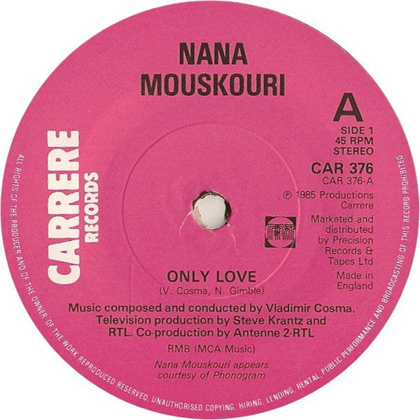 Nana Mouskouri : Only Love (7", Single)