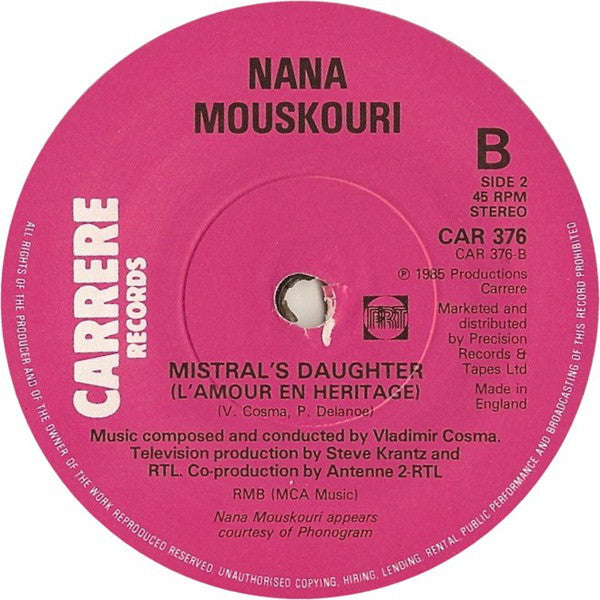 Nana Mouskouri : Only Love (7", Single)