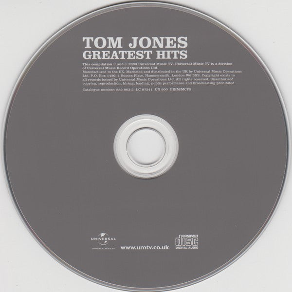 Tom Jones : Greatest Hits (CD, Comp, S/Edition)