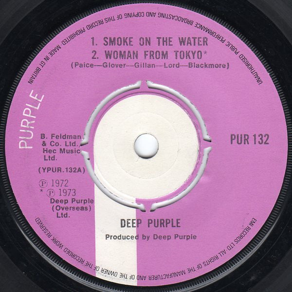 Deep Purple : Smoke On The Water / Woman From Tokyo / Child In Time (7", EP, 2nd)
