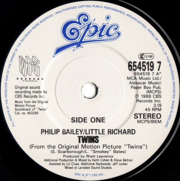 Philip Bailey • Little Richard : Twins (7", Single)