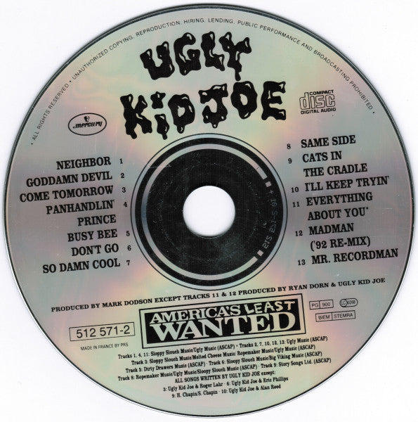 Ugly Kid Joe : America's Least Wanted (CD, Album)