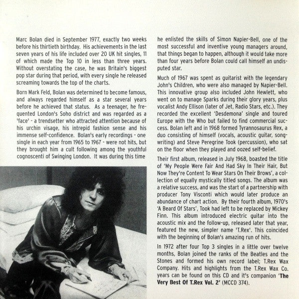 T. Rex : The Very Best Of T.Rex (CD, Comp, RE, RM)