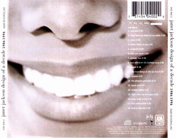 Janet Jackson : Design Of A Decade 1986/1996 (CD, Comp, RP)