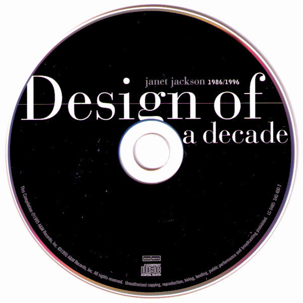 Janet Jackson : Design Of A Decade 1986/1996 (CD, Comp, RP)