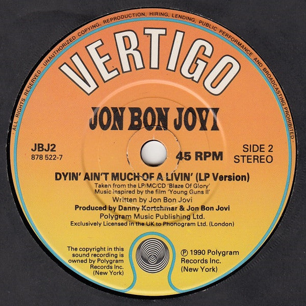 Jon Bon Jovi : Miracle (7", Single, M/Print)