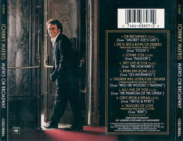 Johnny Mathis : Mathis On Broadway (CD, Album)