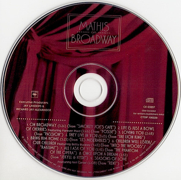 Johnny Mathis : Mathis On Broadway (CD, Album)