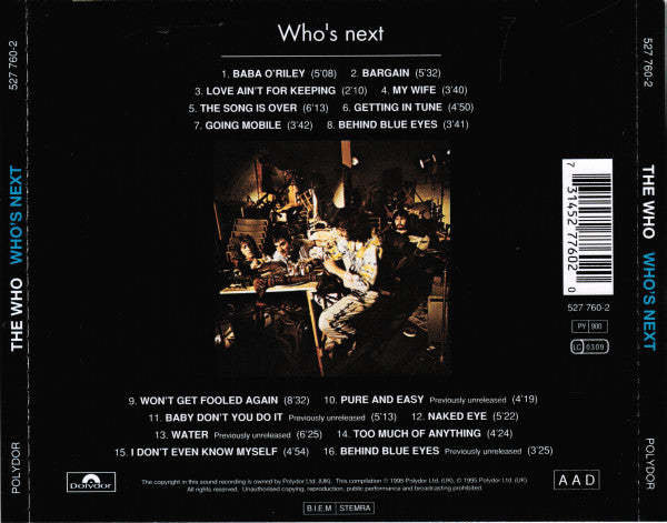 The Who : Who's Next (CD, Album, RE, RM)