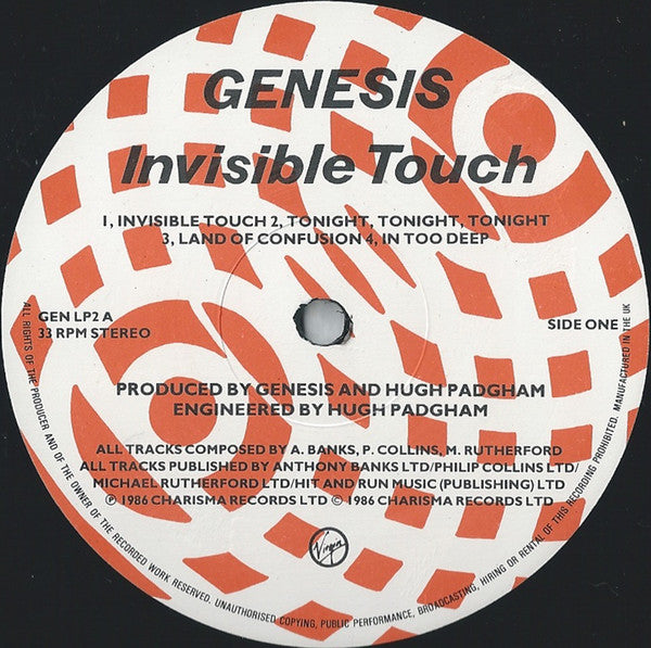 Genesis : Invisible Touch (LP, Album, Tex)
