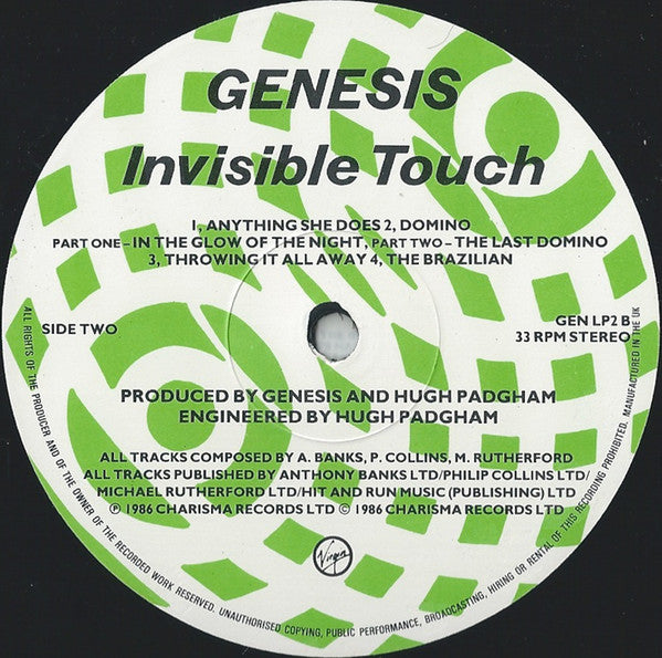 Genesis : Invisible Touch (LP, Album, Tex)