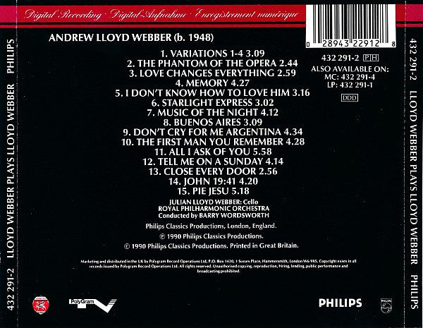 Julian Lloyd Webber : Lloyd Webber Plays Lloyd Webber (CD, Album, PDO)