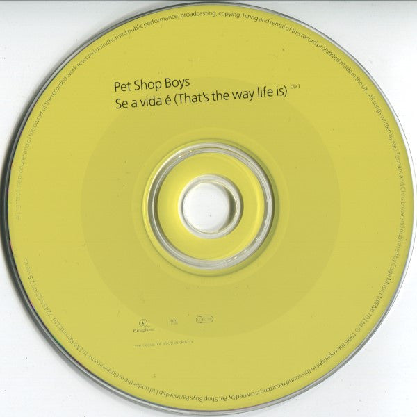 Pet Shop Boys : Se A Vida É (That's The Way Life Is) (CD, Single, CD1)