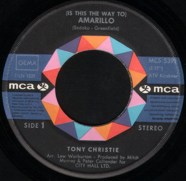 Tony Christie : (Is This The Way To) Amarillo (7", Single)