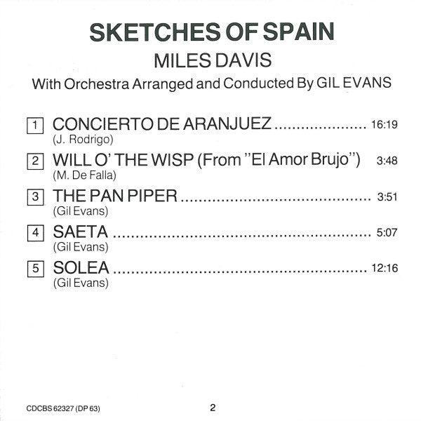 Miles Davis : Sketches Of Spain (CD, Album, RE)