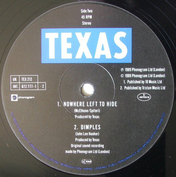 Texas : Thrill Has Gone (12", Tou)