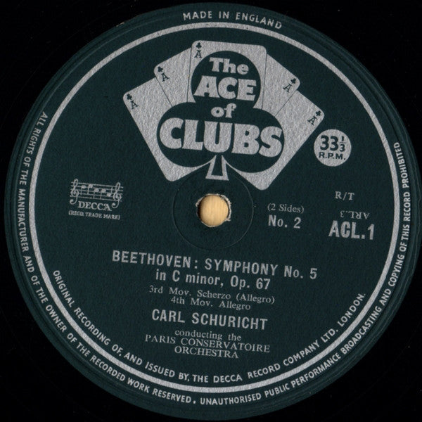 Ludwig Van Beethoven - Orchestre De La Société Des Concerts Du Conservatoire, Carl Schuricht : Fifth Symphony (LP, Mono, RE, R/T)