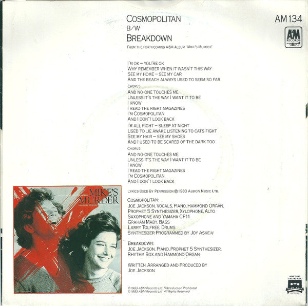 Joe Jackson : Cosmopolitan (7", Single)