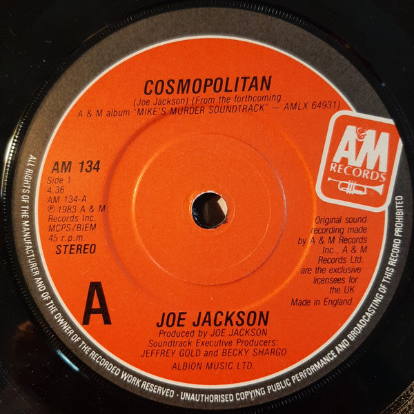 Joe Jackson : Cosmopolitan (7", Single)