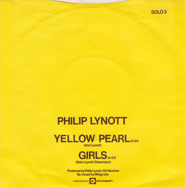 Phil Lynott : Yellow Pearl The Theme From Top Of The Pops (7", Single, Inj)