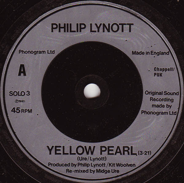 Phil Lynott : Yellow Pearl The Theme From Top Of The Pops (7", Single, Inj)